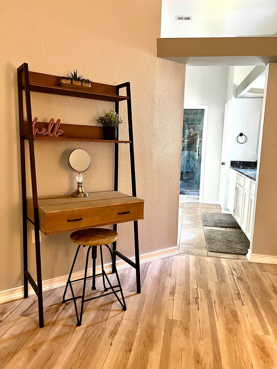 Wall Desk with Stool in Master Bedroom