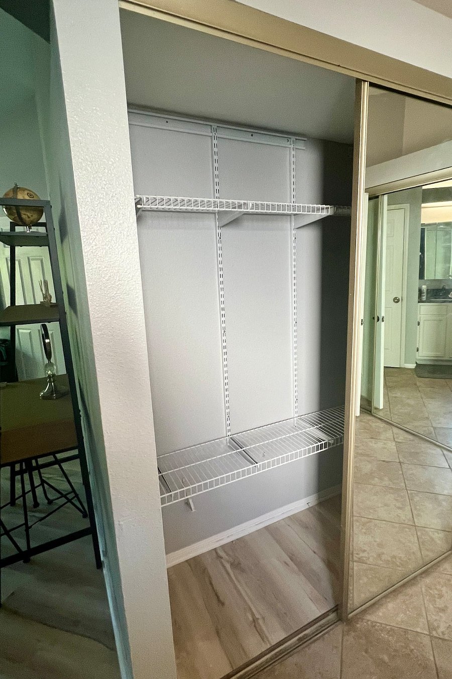 Closet- Master Bathroom- Mirrored Sliding Doors