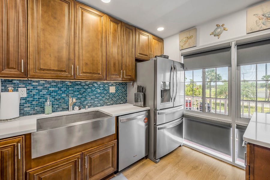 Kitchen views to the neighboring  Park and Daytona Marina