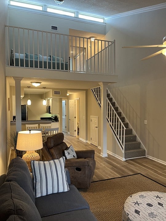 Family room and kitchen