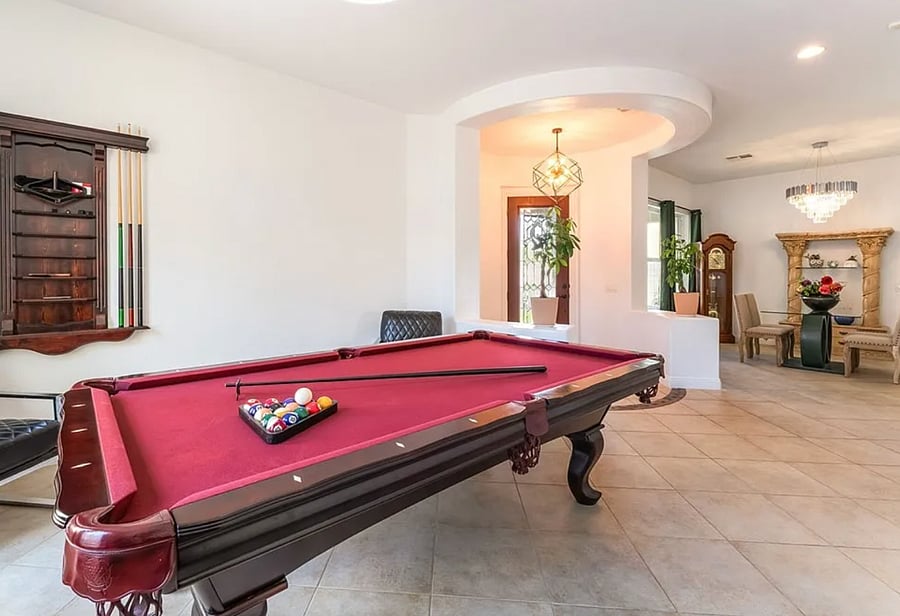 Pool table room. 
