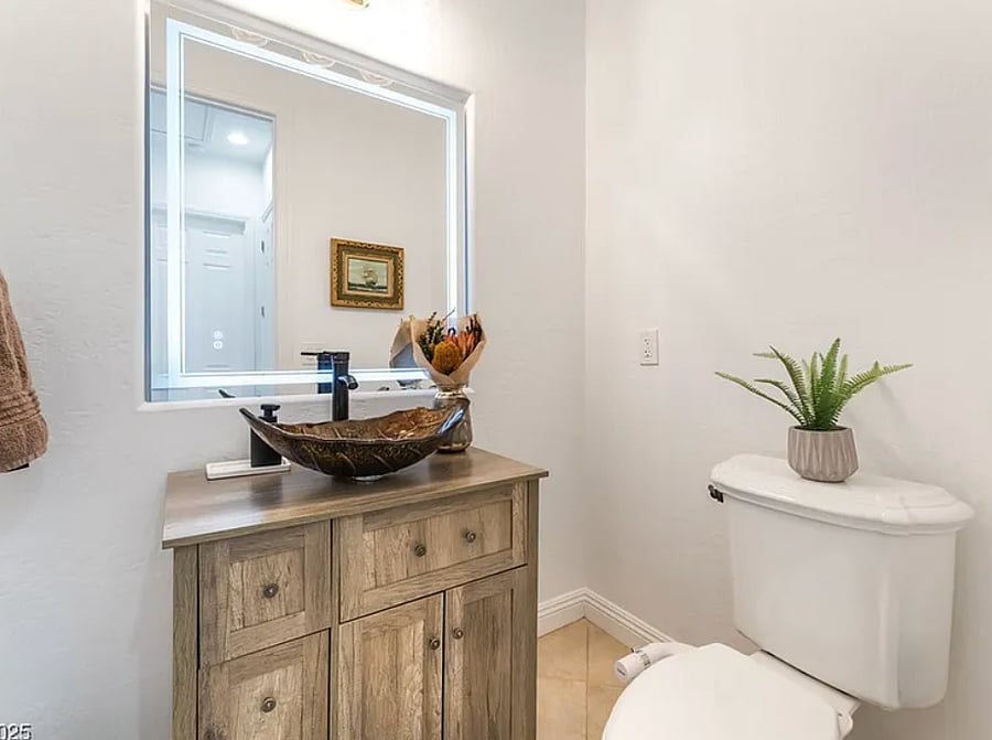 Half bathroom downstairs. 