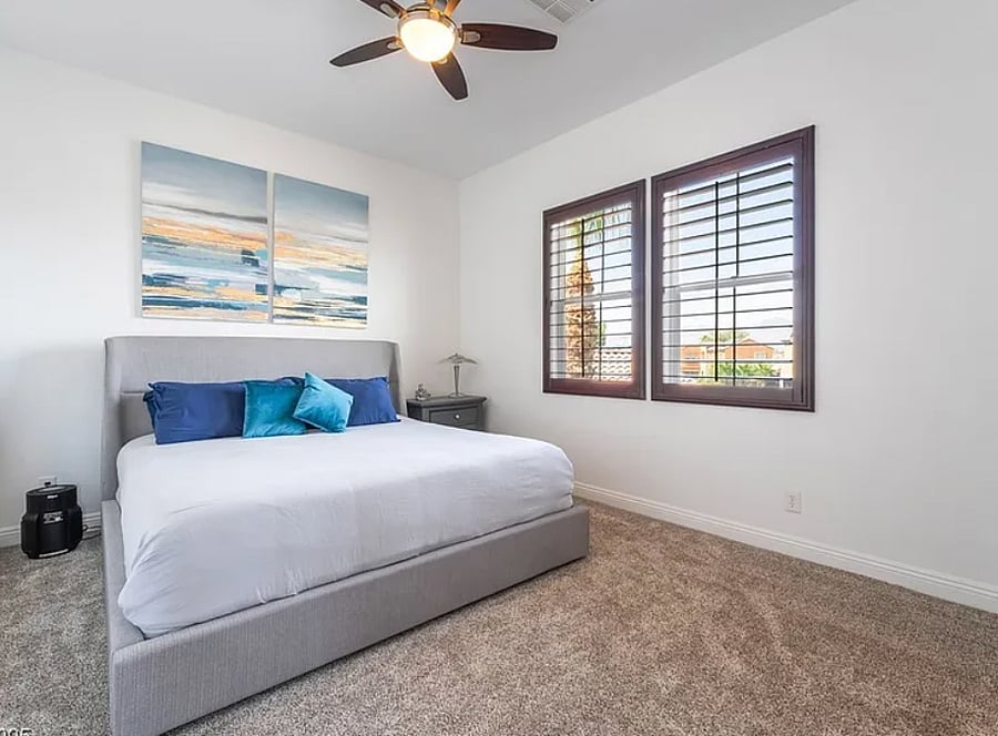 Upstairs bedroom #1 with king size bed. 
