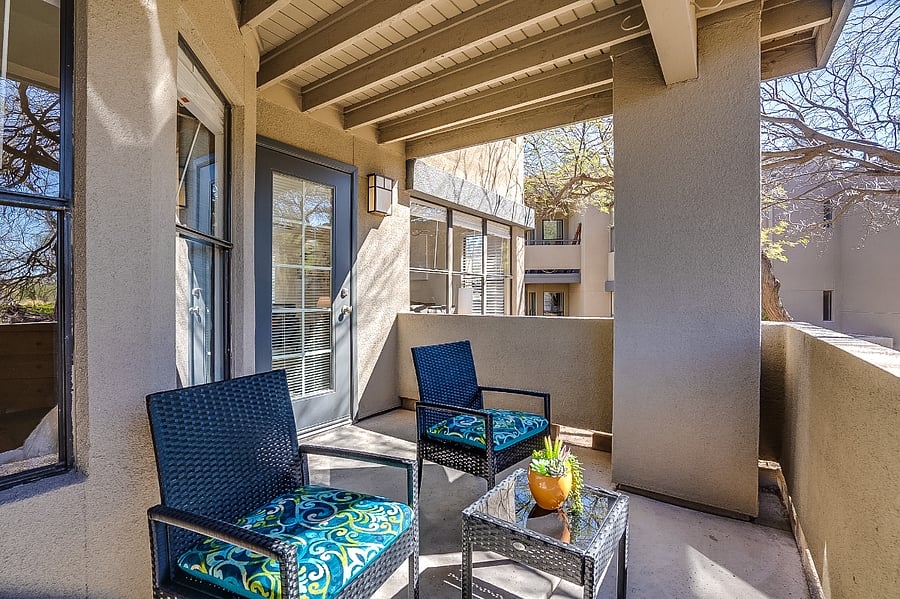 Quiet patio with a view