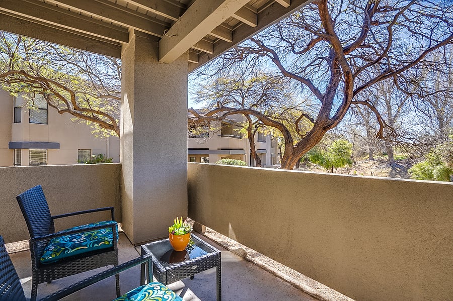 Quiet patio with a view