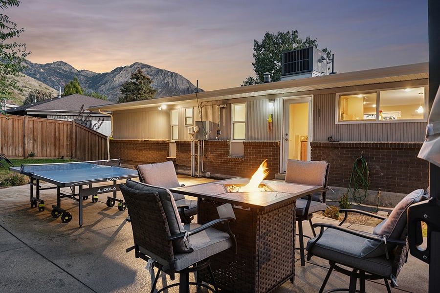 Back patio with Mount Olympus views