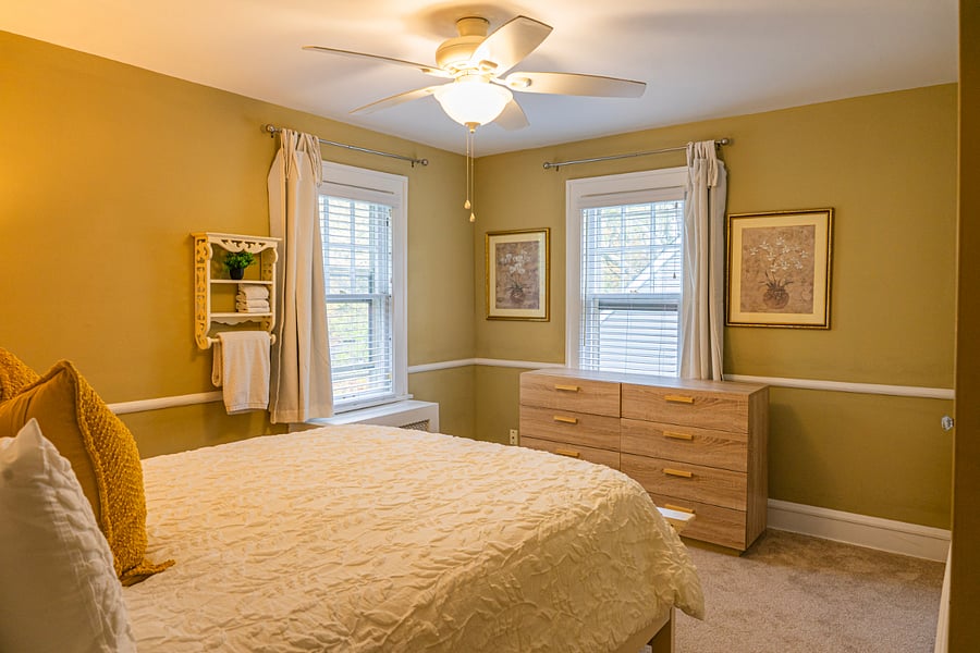 Bedroom #2, with blackout drapes
