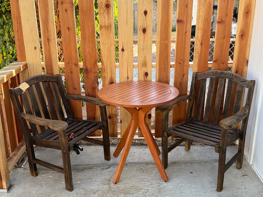 Boutique bistro, Table can see up to four for dining alfresco. 