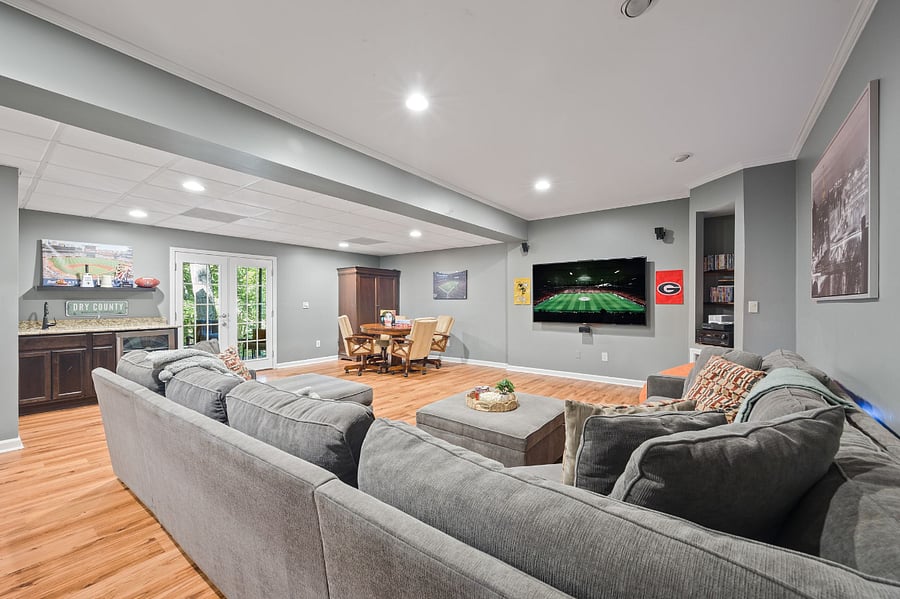 Movie room in the basement