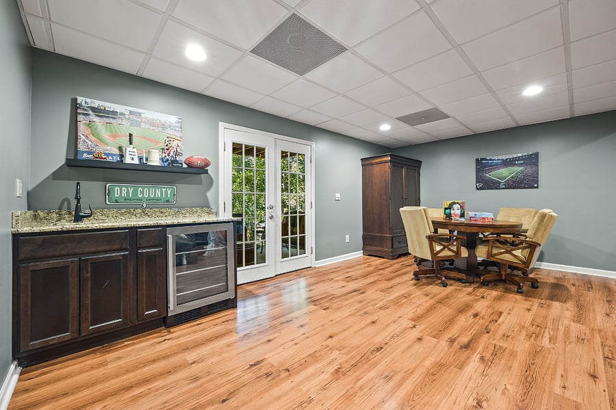 game room/ movie room in the basement