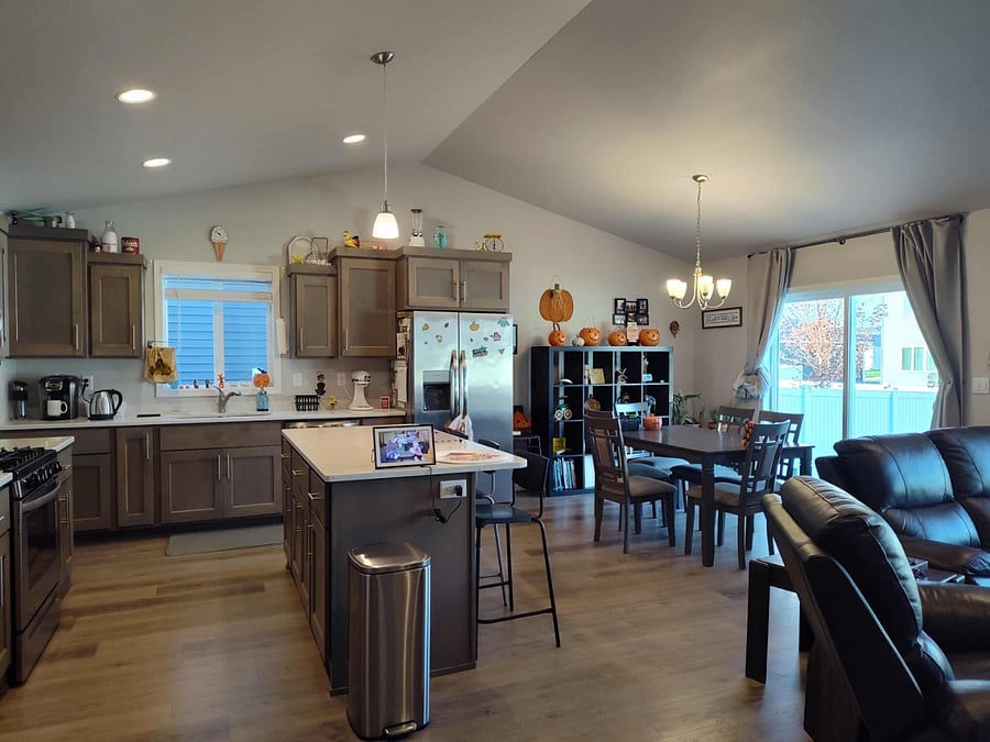 Large Common Kitchen, Living and Dining Area just outside your room.