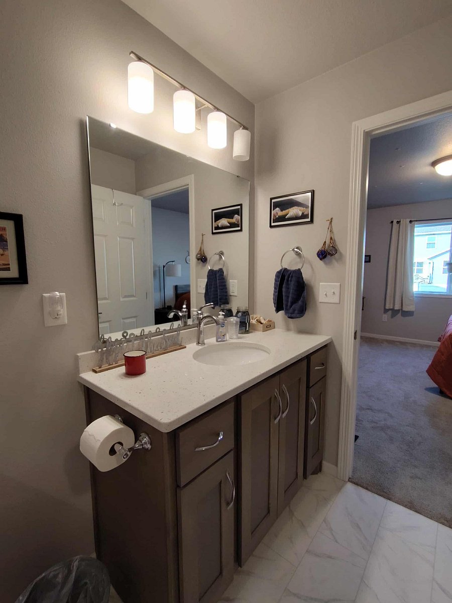 Large basin and deep sink.