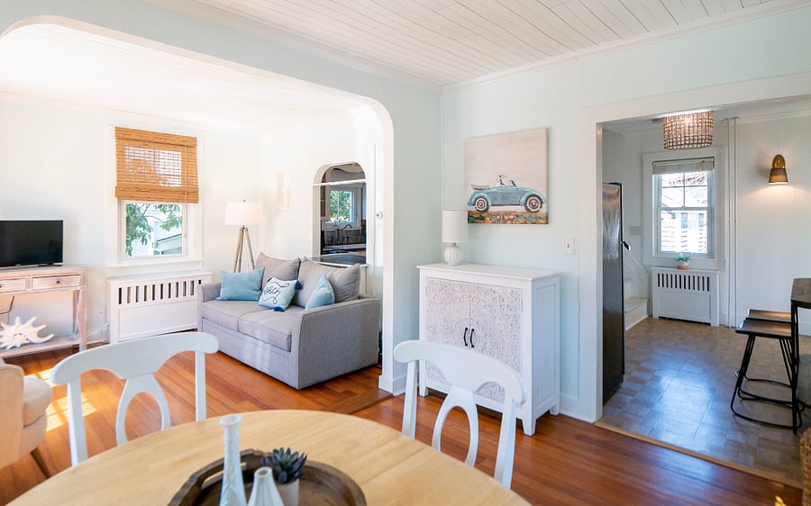 Open living room dining room