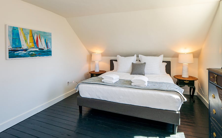 King bedroom with TV