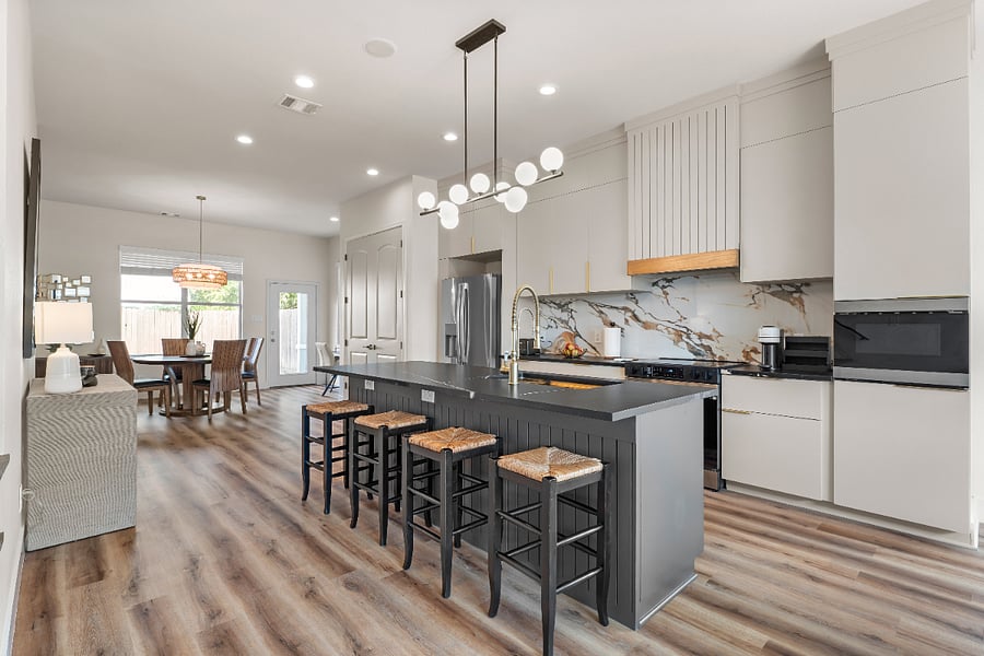 kitchen with ample sitting and dinning area
