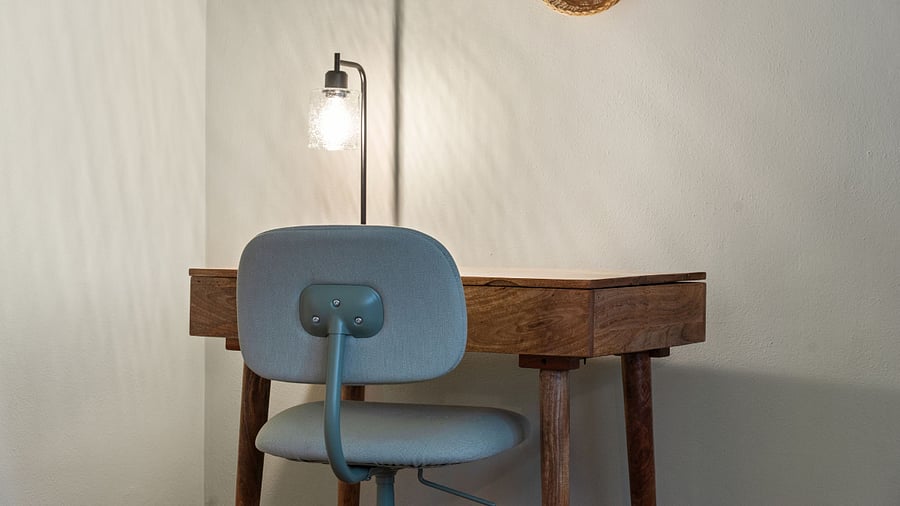 Catch up on work and take advantage of our high-speed internet at the small desk that offers a stand up option.