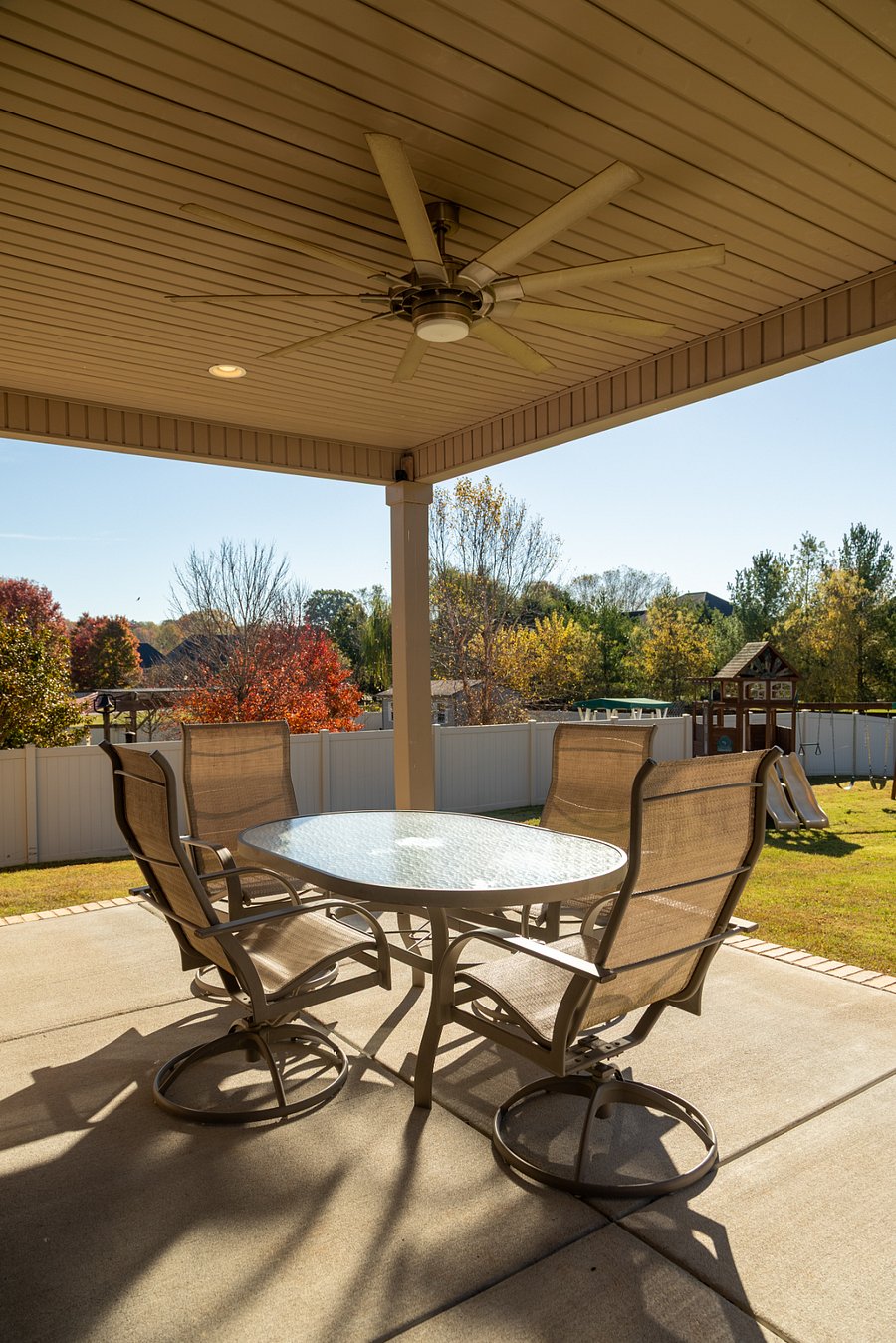 Beautiful and private deck and backyard with large, covered patio and grilling area.