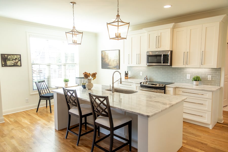So much natural light floods the kitchen and living room and dining and massive entry way. You will love it!