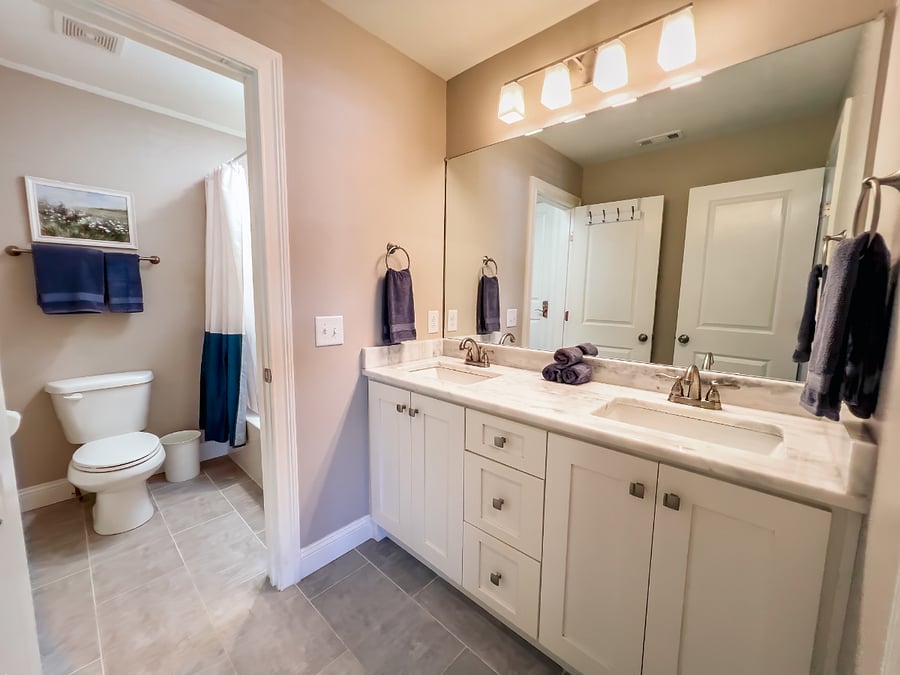 3rd Bathroom on 2nd floor. Jack and Jill sink. The toilet tub and shower area closes off as well with a door.