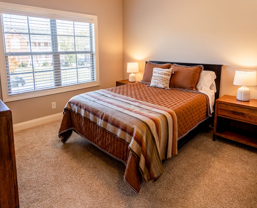 3rd Bedroom on 2nd floor Queen bed nightstands with power/USB ports.