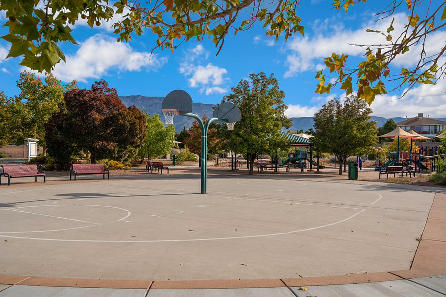 Basketball courts behind the home