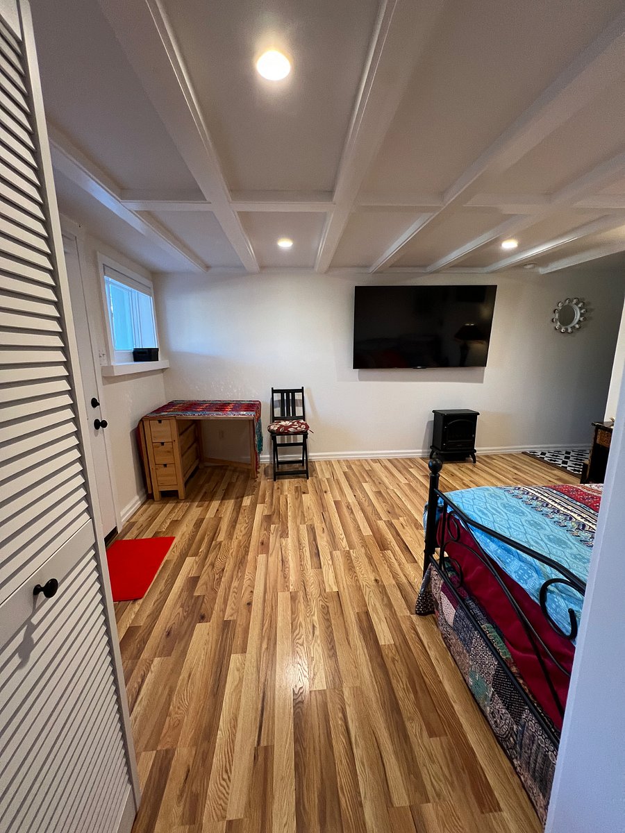 Looking out from large walk-in closet