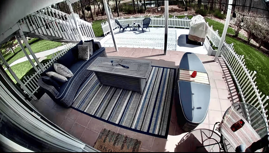 Outdoor patio, bbq grill, seating area