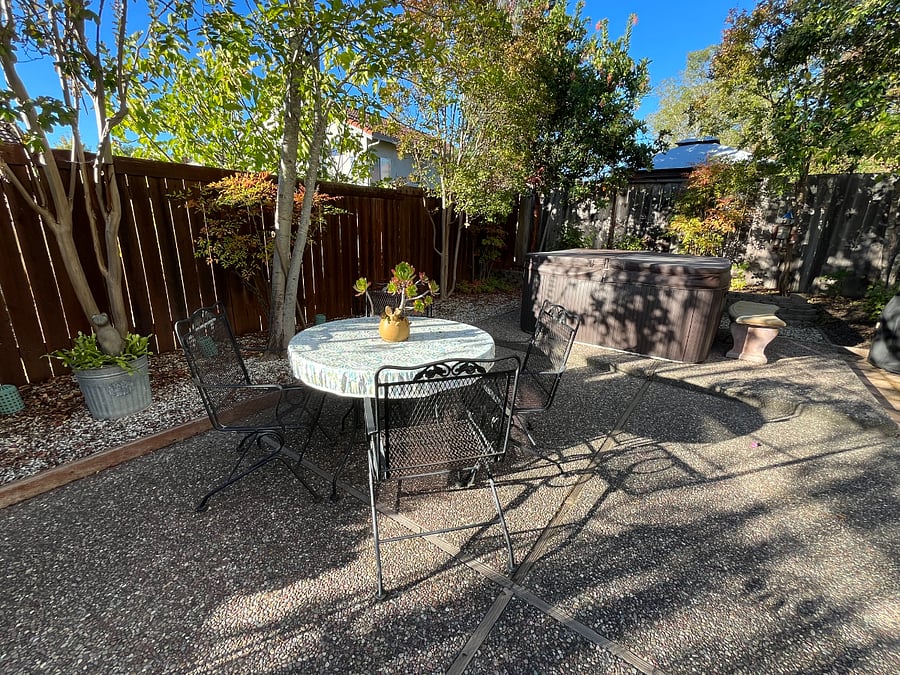 Outdoor dining area.