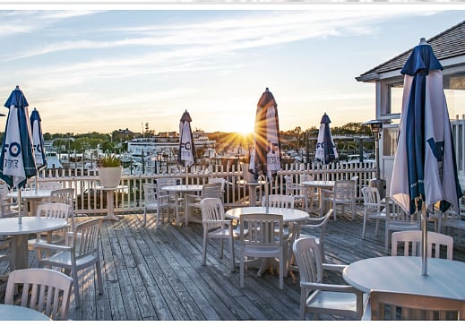 Great waterfront restaurants and lounges near by. This is a deck view at Tug Boats Hyannis Harbor
