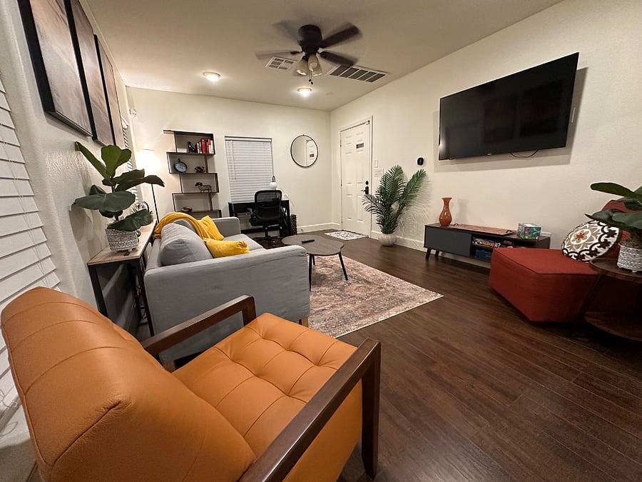 Cozy Living with 55 inch Smart TV