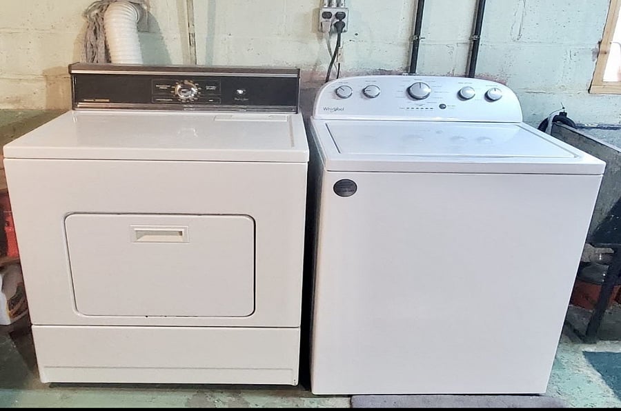 Shared washer and dryer located in the basement