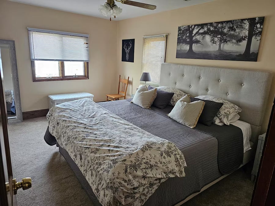 King-size Bed view of Bay