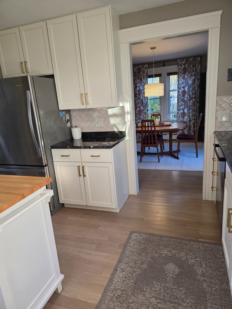 View of dining room from kitchen