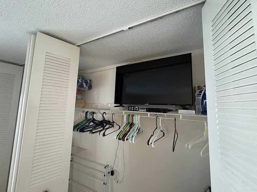 TV for bed 1 (can be mounted on the dresser if desired)