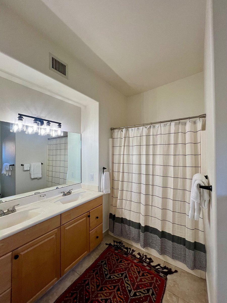 Primary bathroom, notice double sinks.