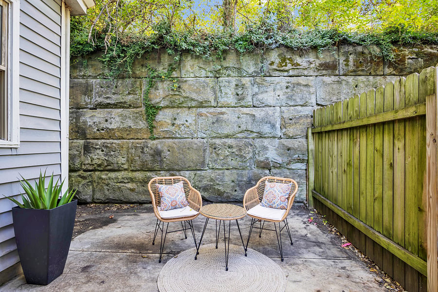 Private outdoor seating area for morning coffee or evening relaxation.