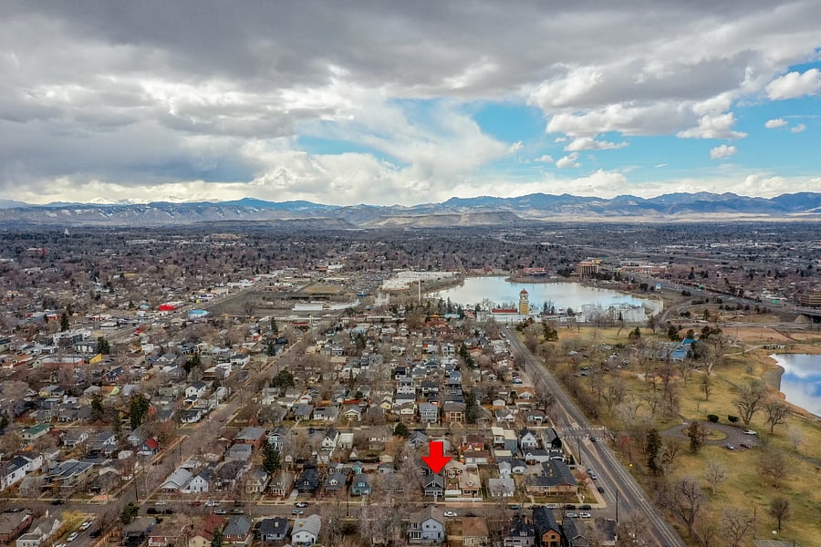 Aerial of Neighborhood facing West