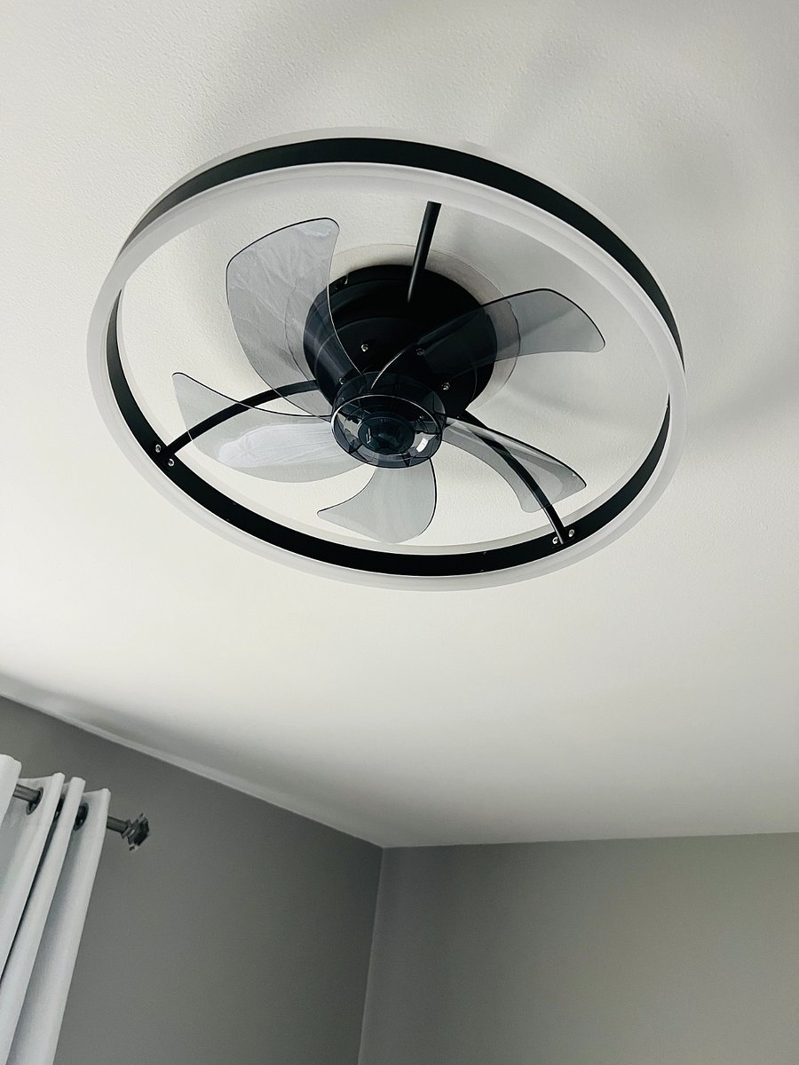 Caged fan with light and remotes in all 3 bedrooms