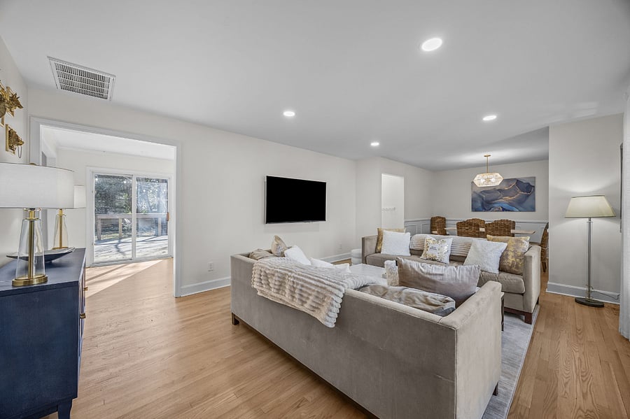 Family Room with 65" Inch Smart TV