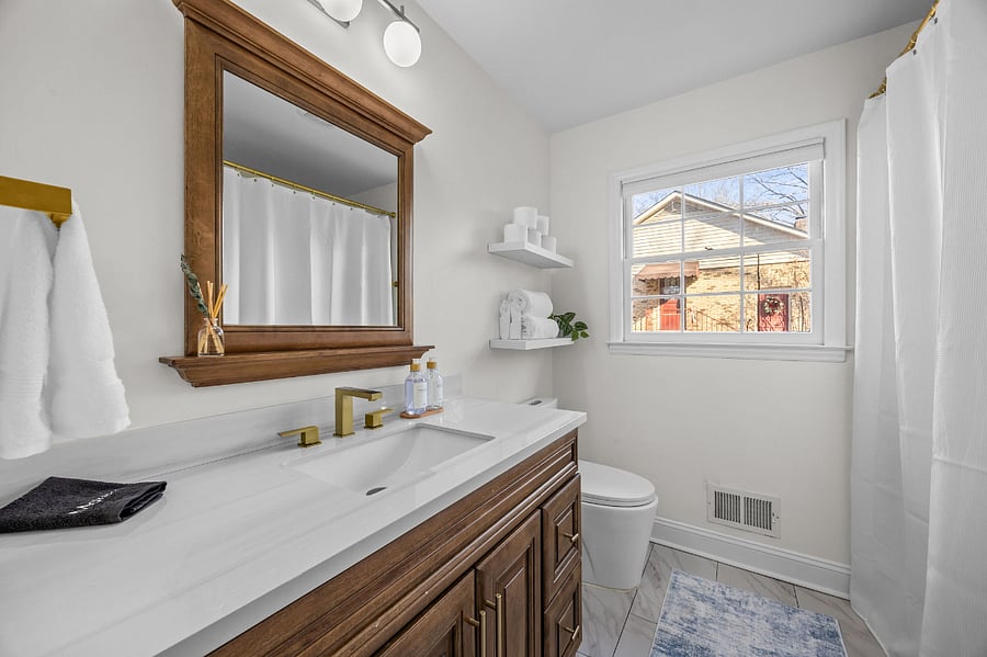 Bathroom 2 - Includes a shower and tub.