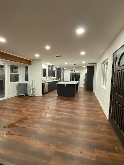 Kitchen & Portion of dining room and side yard