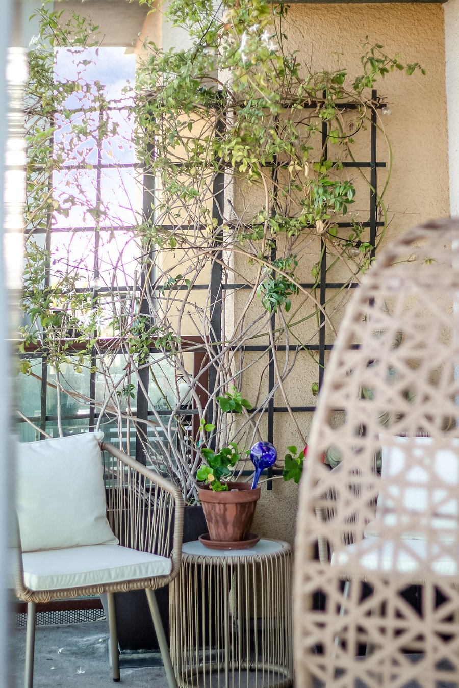 Ocean-view balcony & egg chair