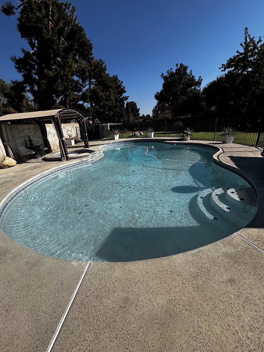 Poolside seating and swimming