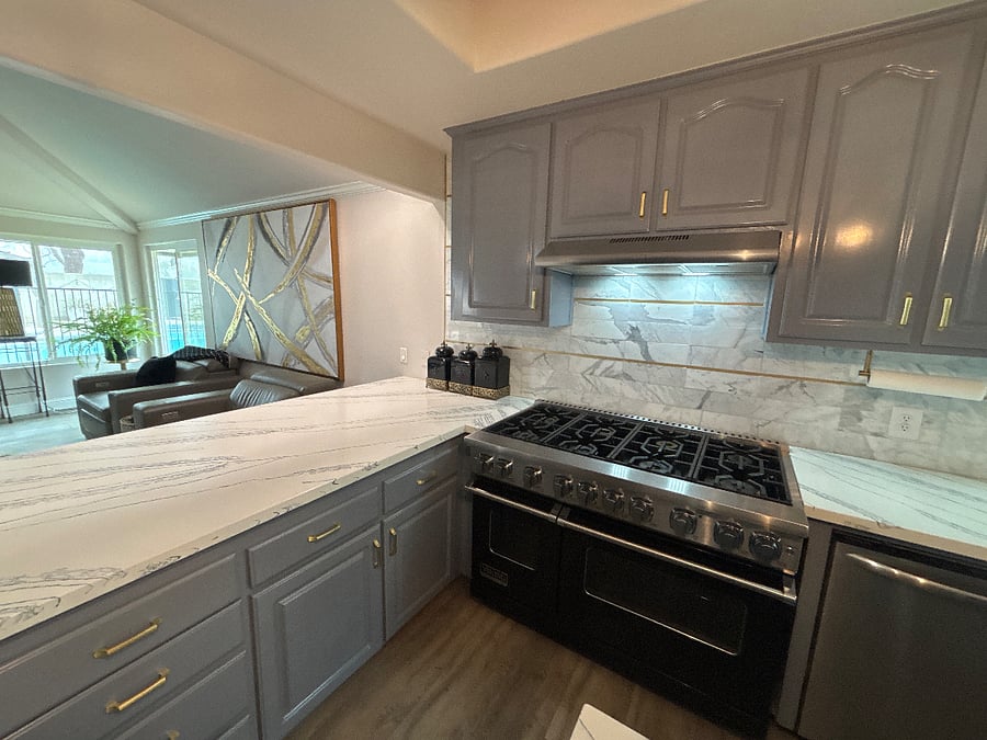 Shared gourmet kitchen with all cooking essentials.