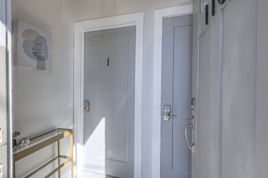 Private, modern retreat with easy access and secure entry.