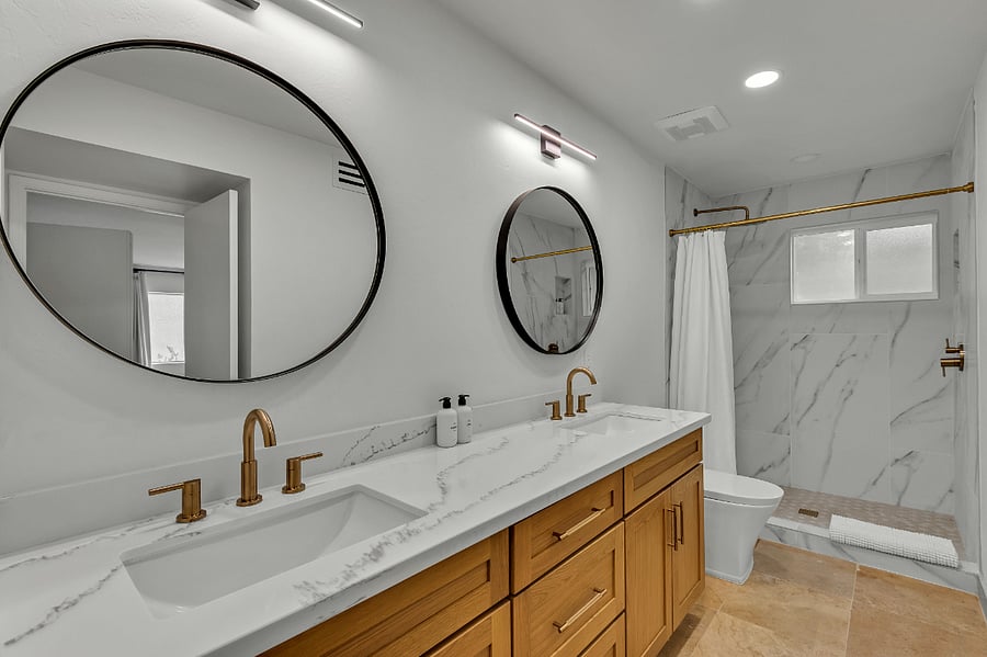 Master Bathroom with Dual Sinks, Rain Shower + Handheld Shower