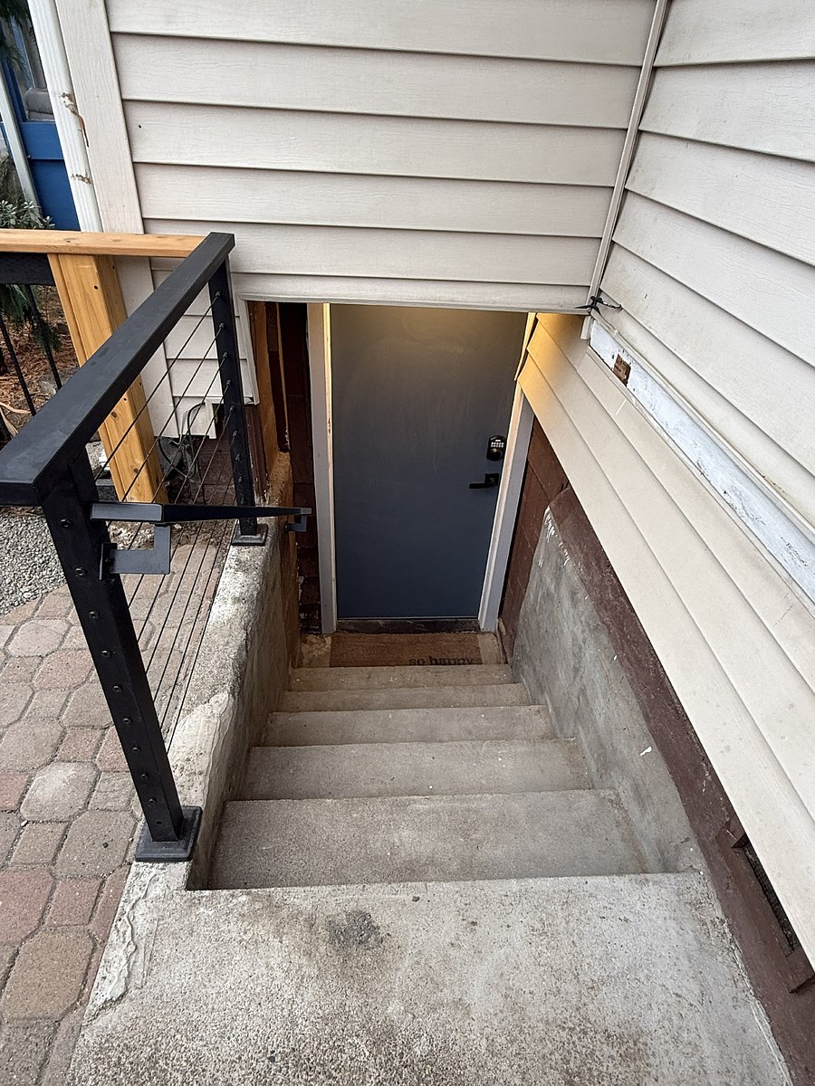 Egress Entry to Basement Unit, exterior door with keypad entry