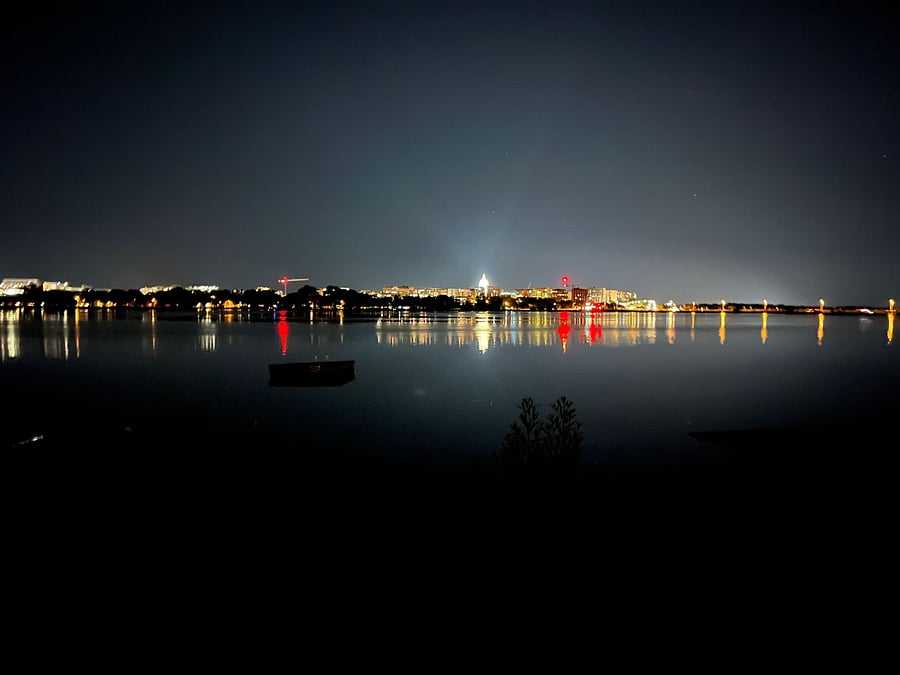 Night-time view of downtown