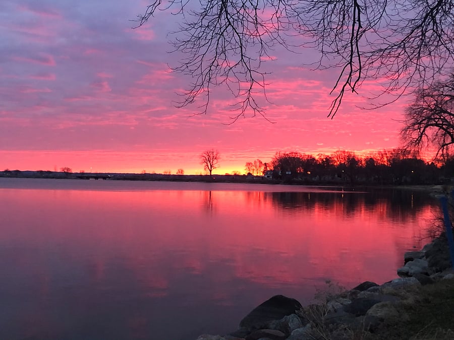 Sunrise looking east, taken by one of my airbnb guests! (Forgive me, I didn't mean to insult you by adding "looking east...")