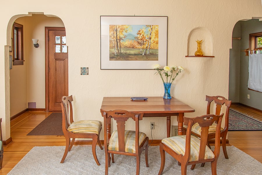 Dining area in the living room